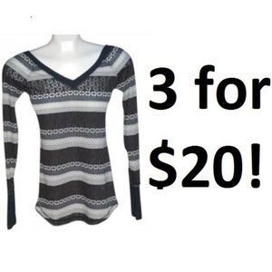 😀 3 for $20 New Max Azria & Cyrus  Burnout Pullover Gray Junior Tee Top